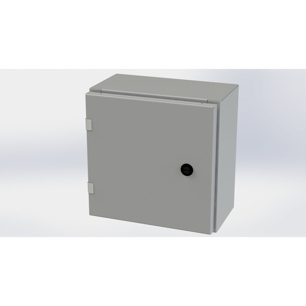 1/4 Turn Latch Electrical Enclosures, 12 in H, 6 in D, 12 in W, NEMA 3R, 4, 12, 13, Carbon Steel